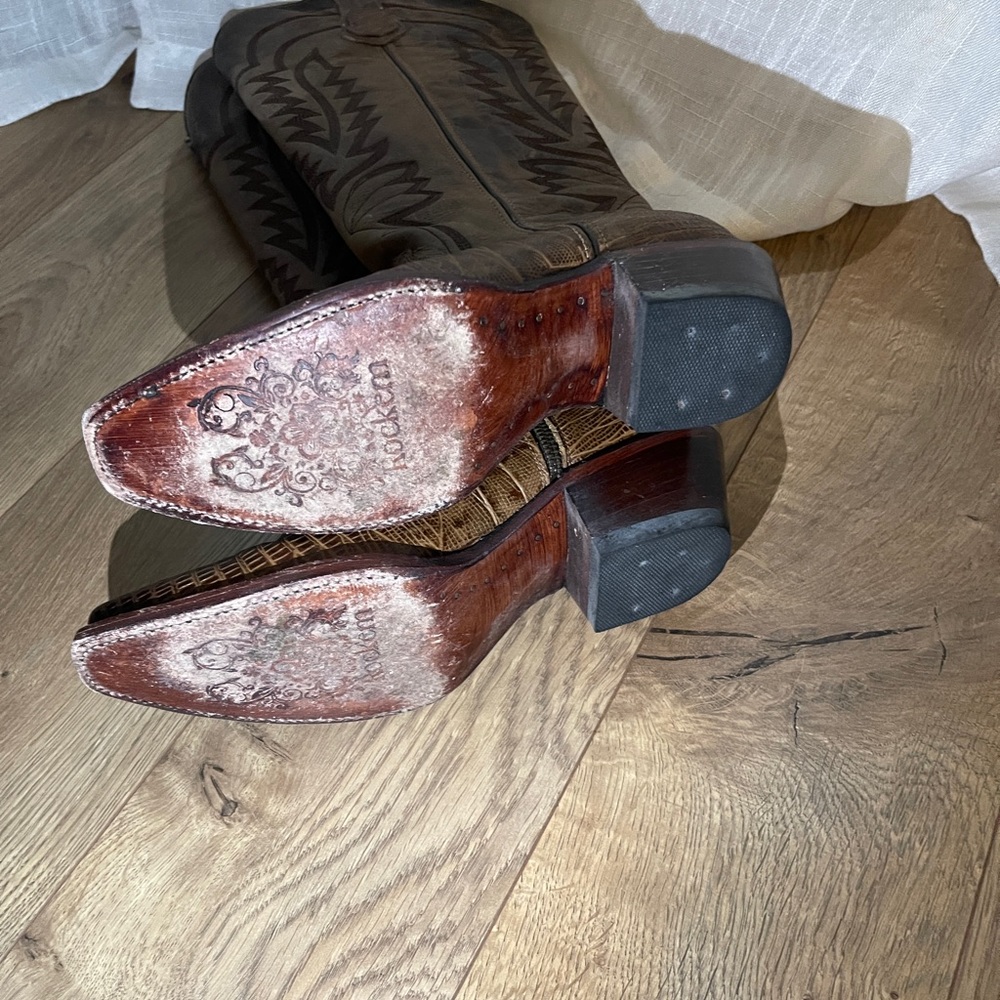 Rock’em Women’s Brown Tall Cowboy Boots - Picture 6 of 10